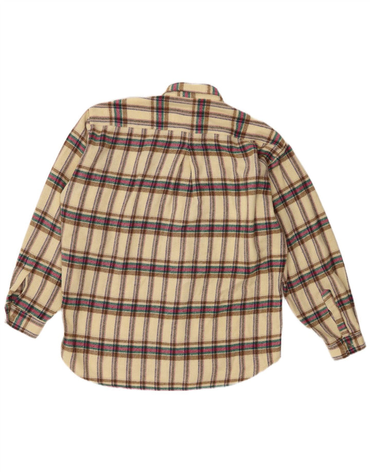 POP 84 Camisa De Franela A Cuadros De Lana A Cuadros En Amarillo Medio Hombre