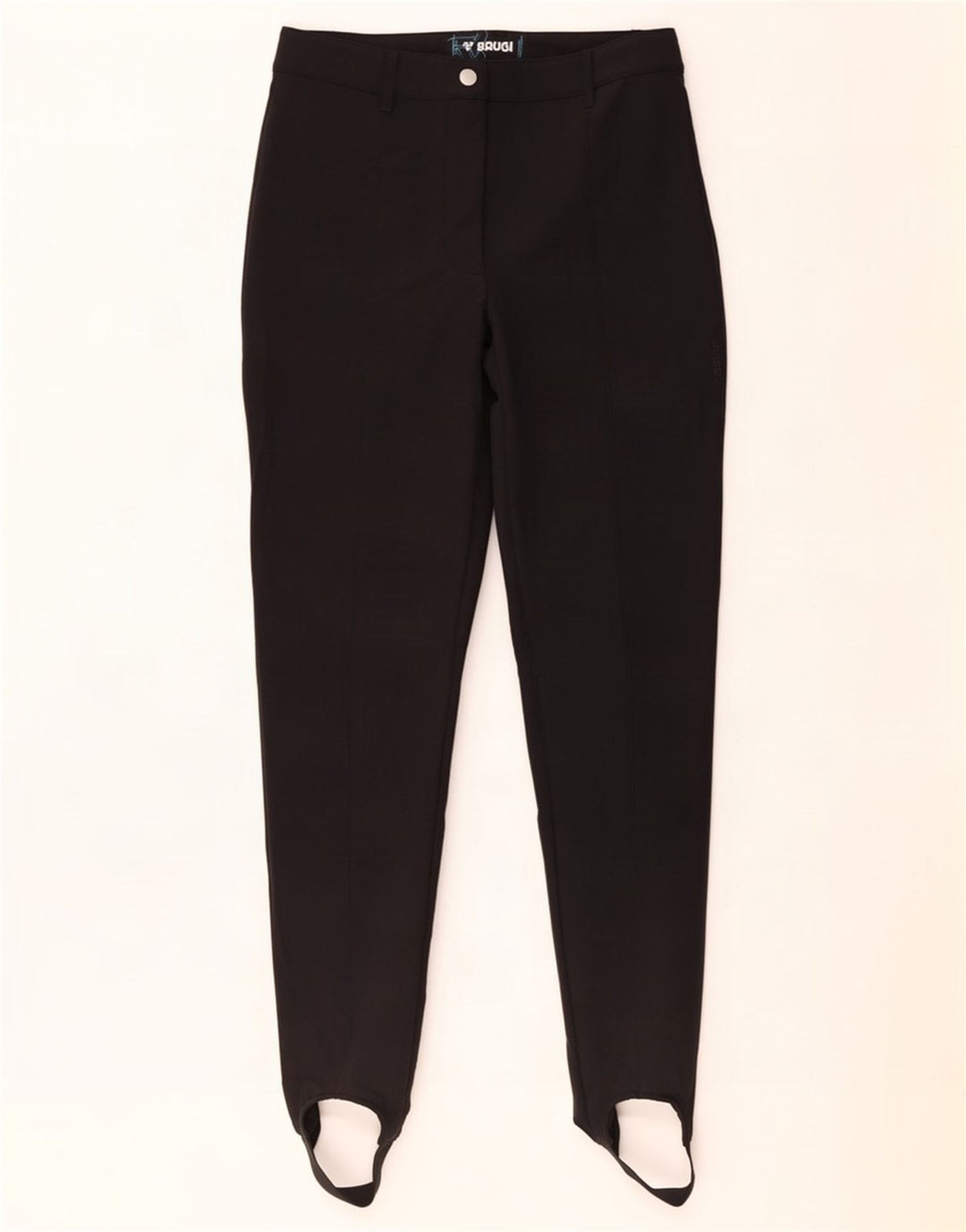 Brugi Mujer Estribo Pantalones Casuales Medianos W30 L33 Poliéster Negro