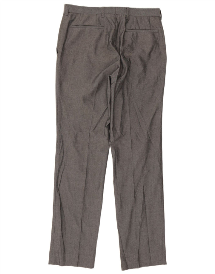 Marks & Spencer Pantalón de traje recto para hombre W30 L31 Poliéster gris