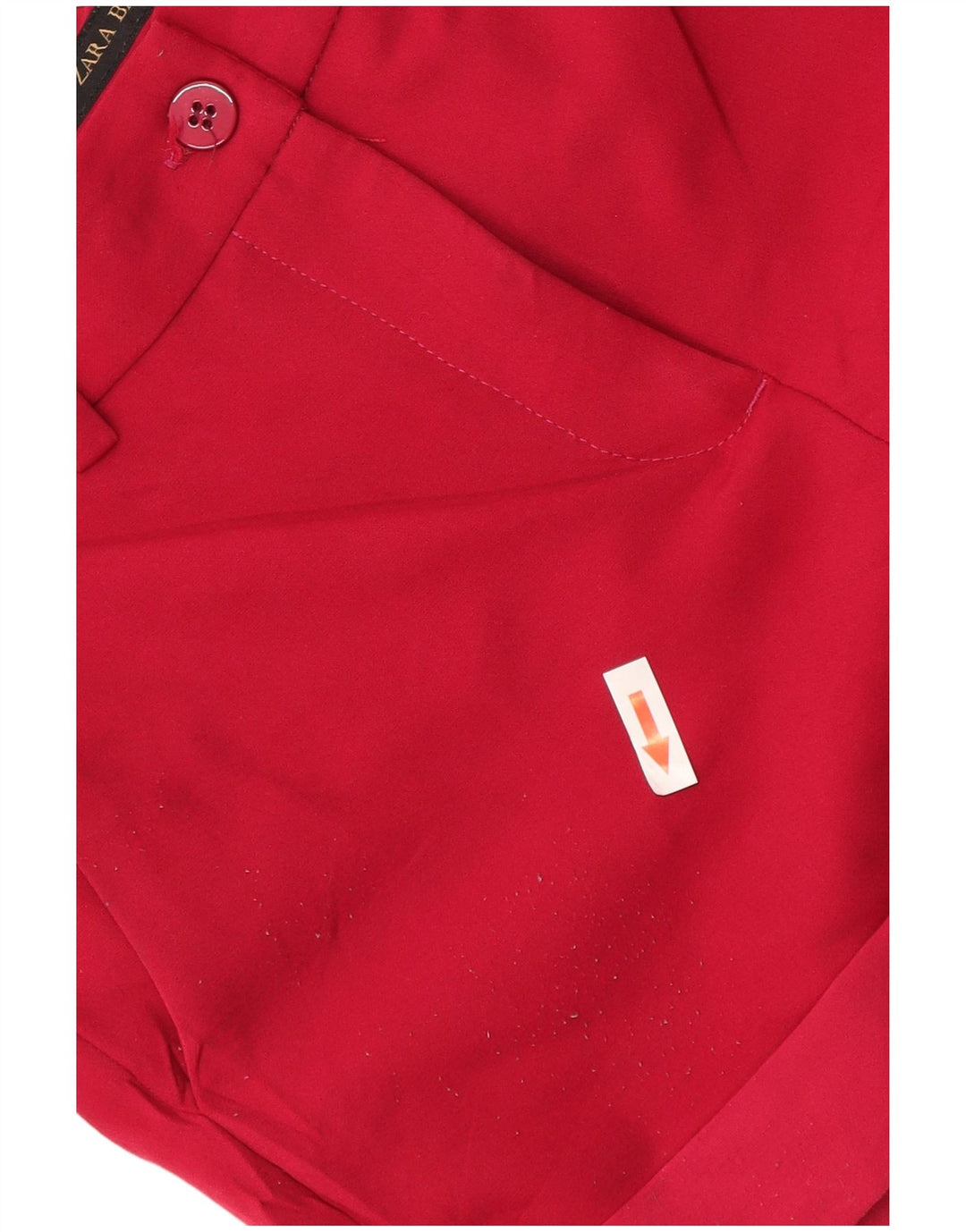 Zara Mujer Chino Shorts Small W26 Poliéster Rojo
