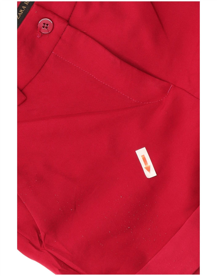 Zara Mujer Chino Shorts Small W26 Poliéster Rojo