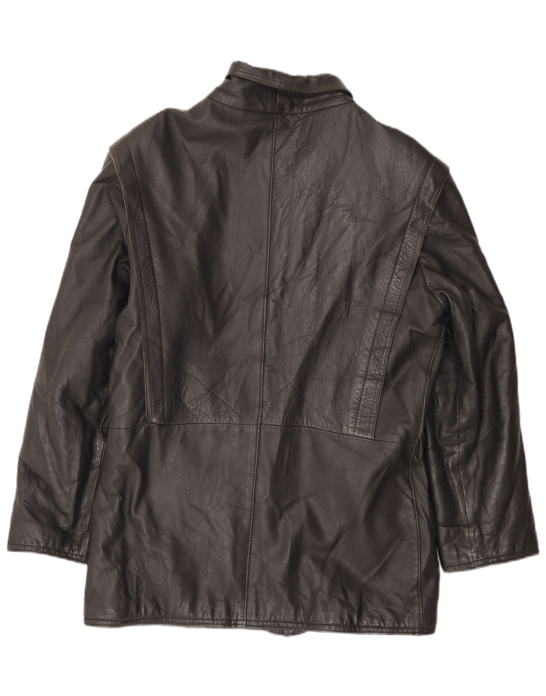 Vintage chaqueta de cuero para hombre Reino Unido 38 cuero negro medio