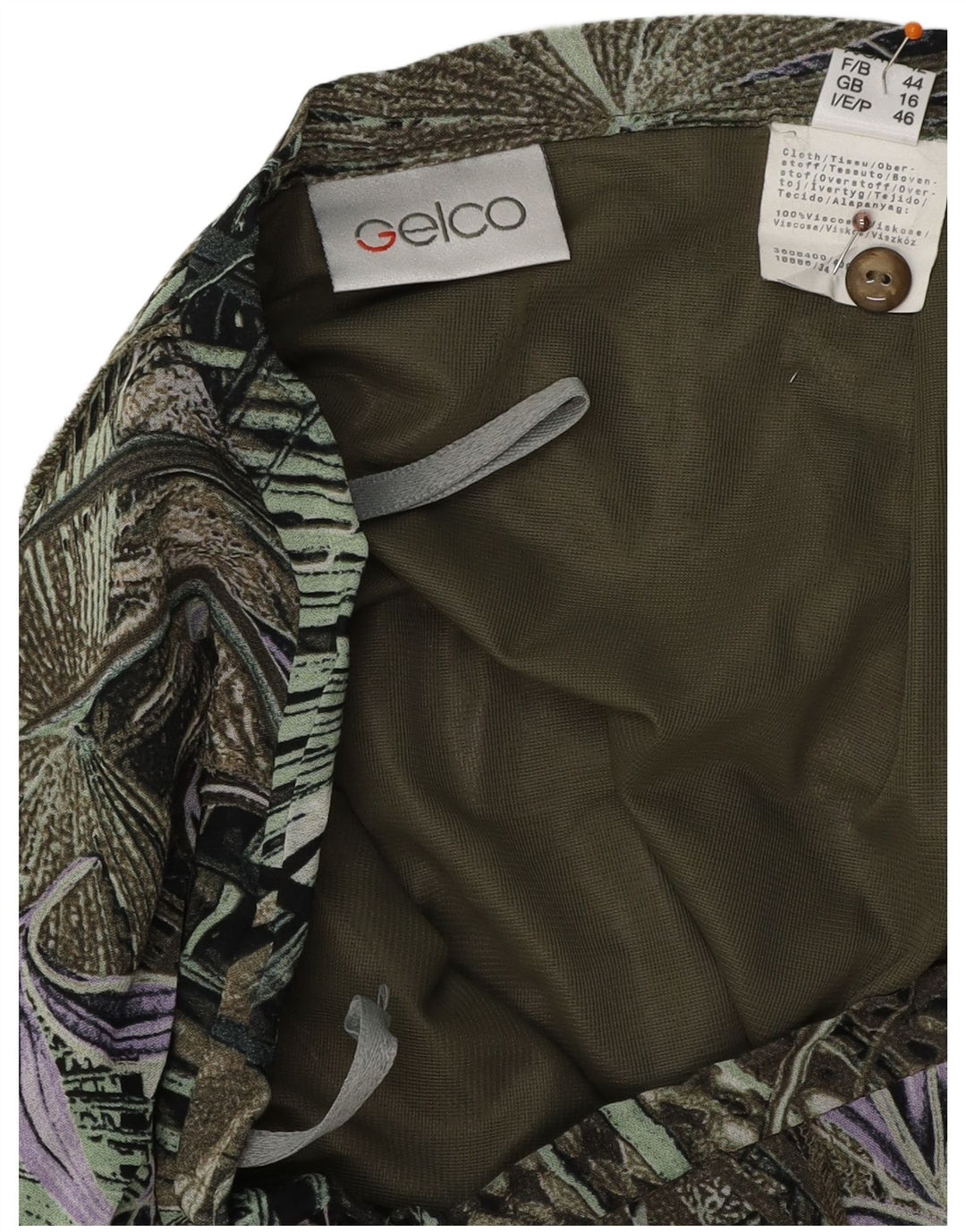 GELCO Falda trompeta de cintura alta para mujer UK 16 Large W32 Verde Floral