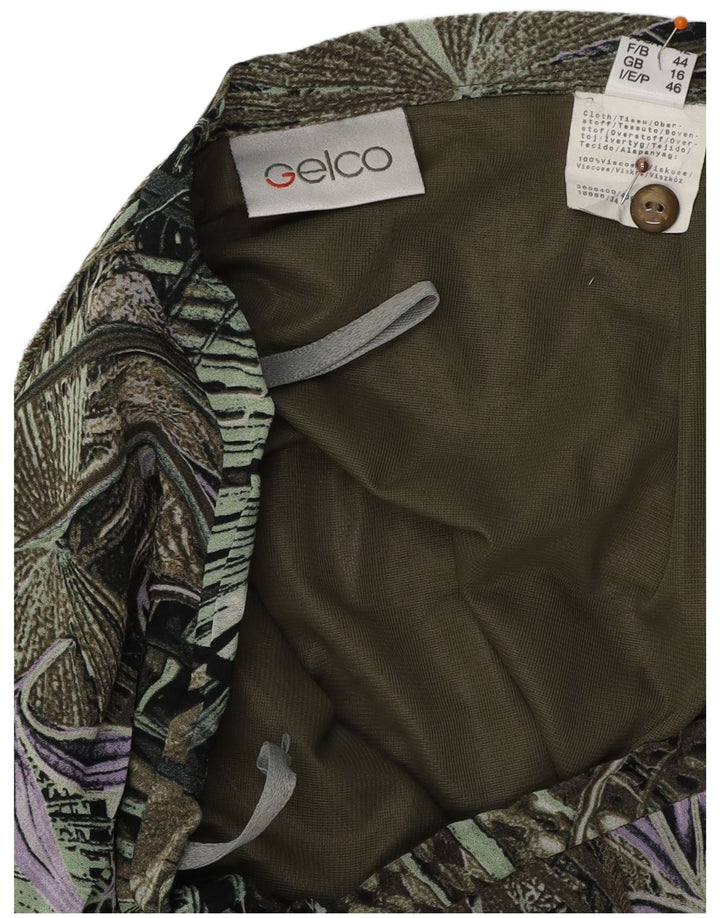 GELCO Falda trompeta de cintura alta para mujer UK 16 Large W32 Verde Floral