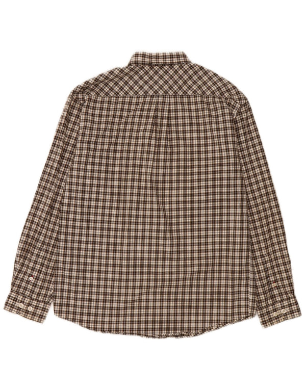 Tommy Hilfiger Camisa de franela para niños 13-14 años Grande Marrón Cuadros Algodón