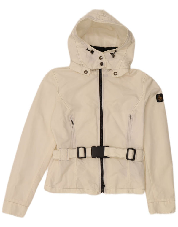 Refrigiwear Chaqueta impermeable corta con capucha para mujer UK 12 Medium White Polyamide
