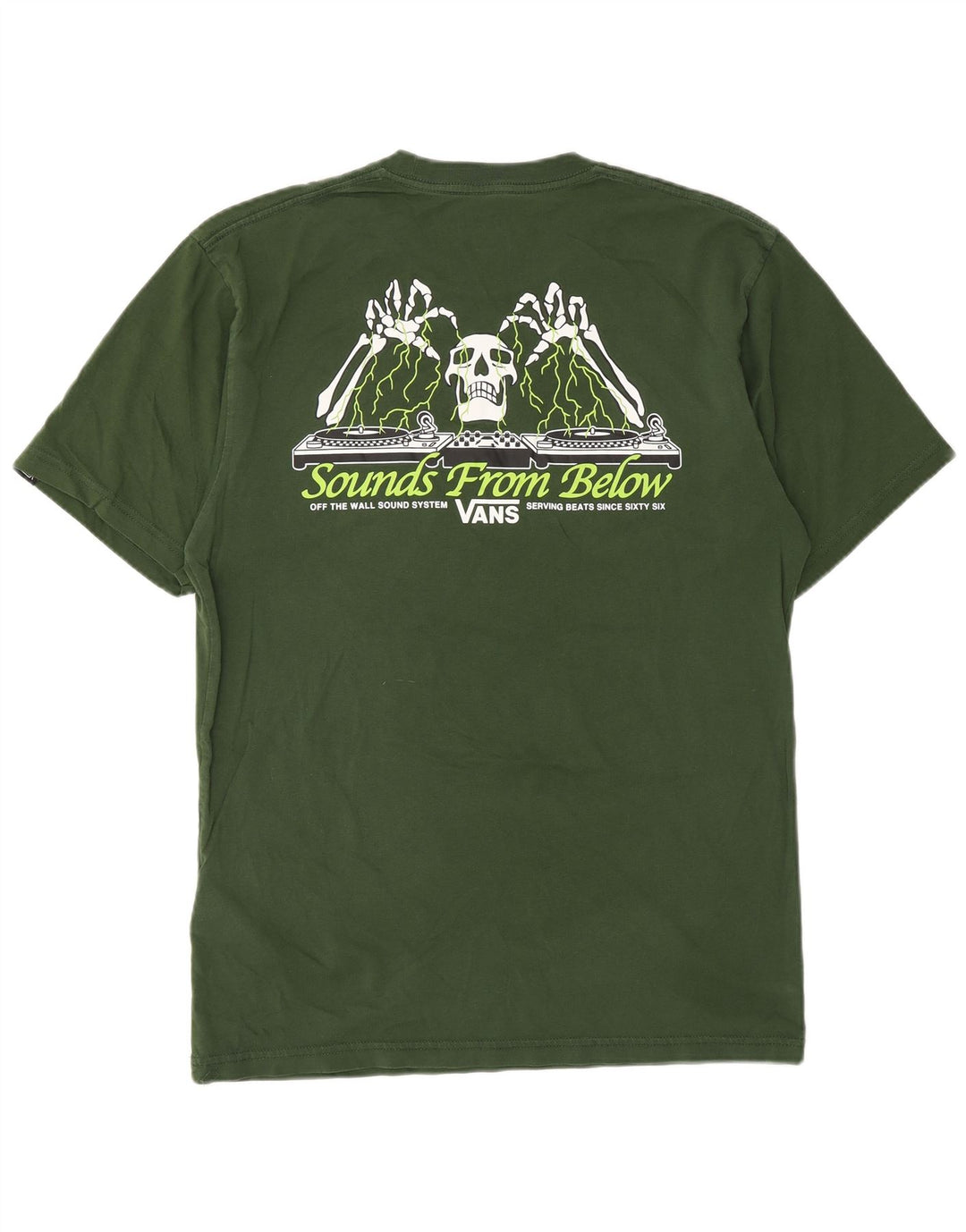 VANS Hombre Classic Fit Graphic Camiseta Top Algodón Verde Medio