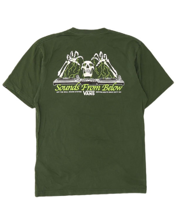 VANS Hombre Classic Fit Graphic Camiseta Top Algodón Verde Medio