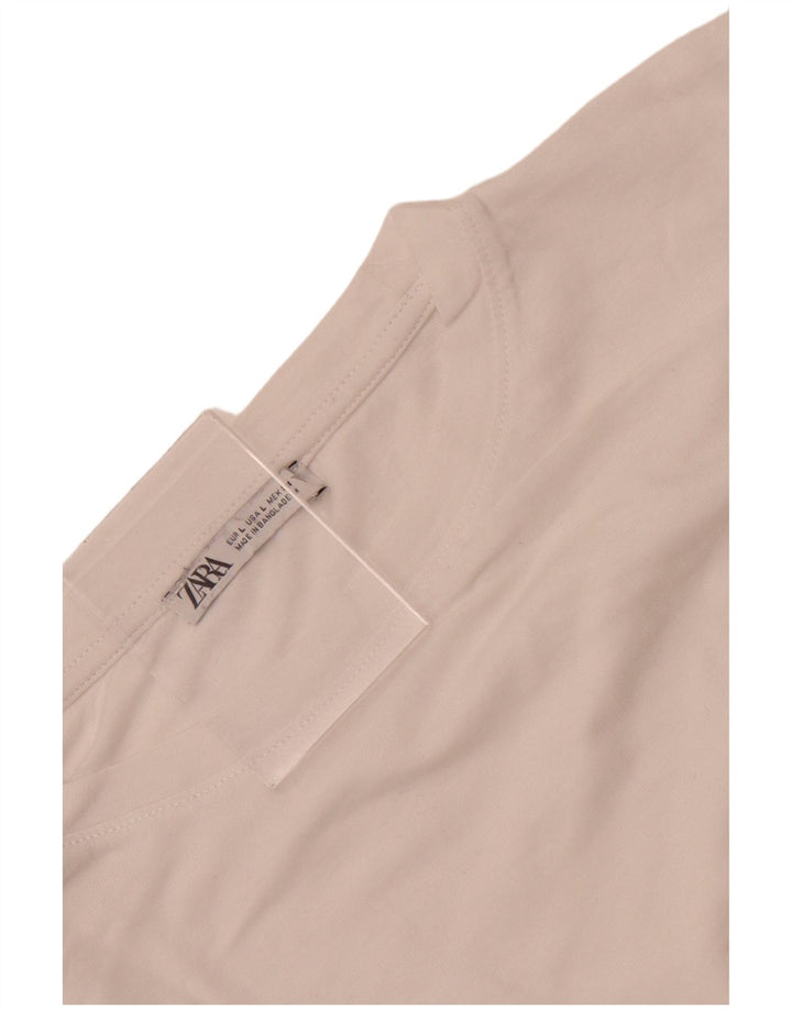Zara Mujer Blusa Corta Top Reino Unido 46 Grande Blanco