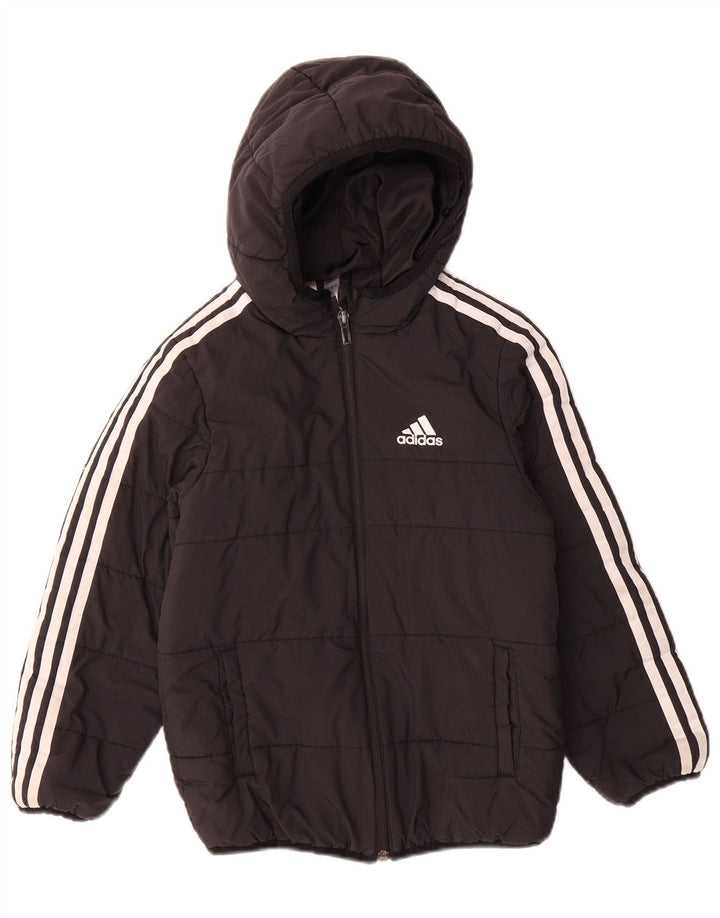 ADIDAS Chaqueta acolchada con capucha para niño 7-8 años Negro Poliéster