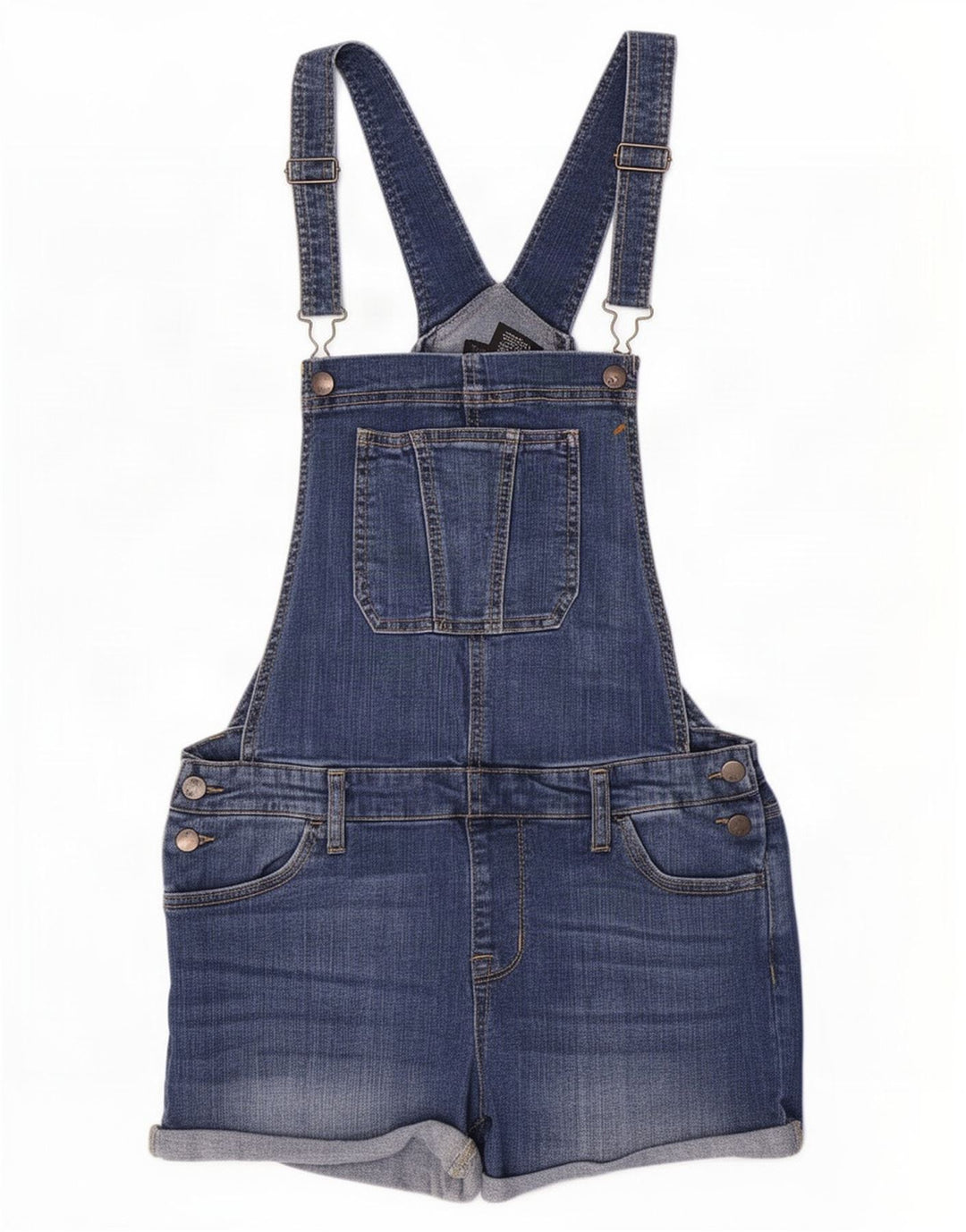 Mossimo Shorts Vaqueros Peto Elásticos Medium W30 Azul Algodón