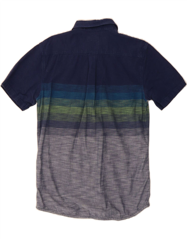 VANS Mens Short Sleeve Shirt Medium Blue Colourblock Cotton Vintage Vans and Second-Hand Vans from Messina Hembry 