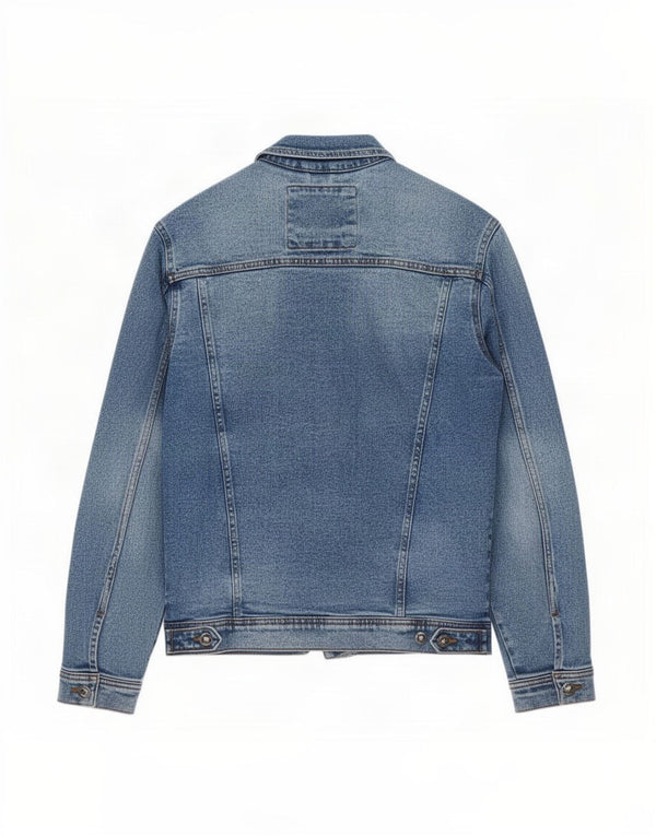Zara Hombre Chaqueta Vaquera UK 38 Azul Medio Algodón