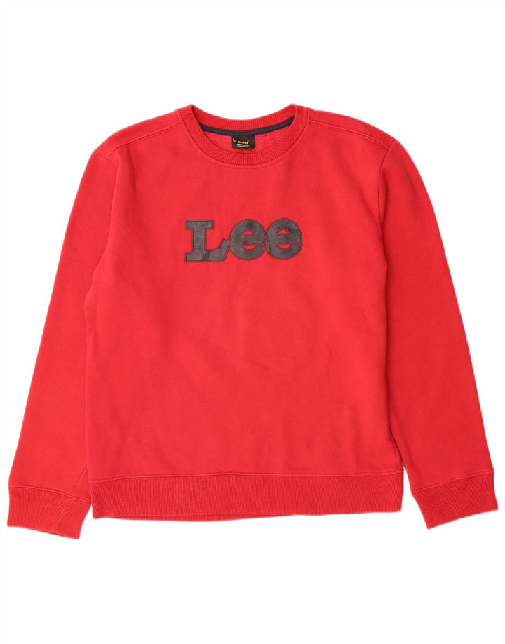 Lee - Jersey de cuello redondo para niños 13-14 años, algodón rojo