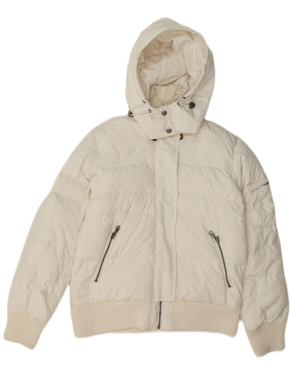 Diadora Chaqueta Bomber Acolchada Con Capucha Para Mujer UK 40 Small Poliéster Blanco