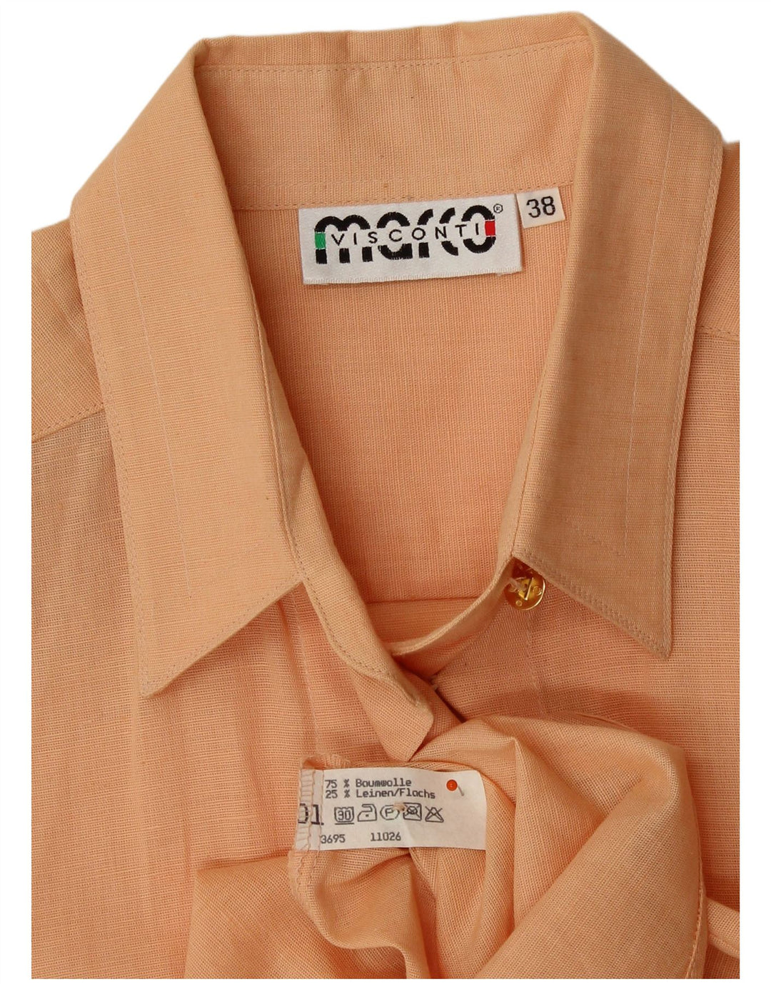 VISCONTI Camisa de manga corta para mujer EU 38 Algodón naranja medio