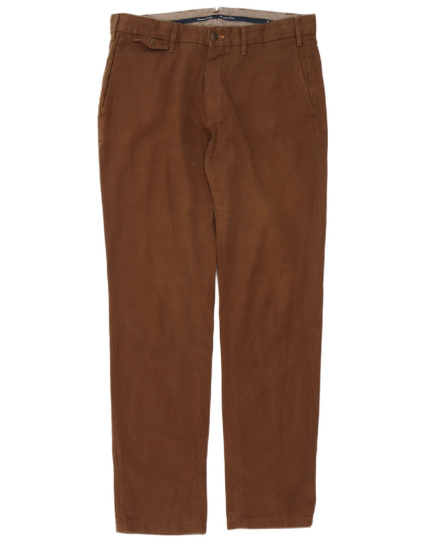 Massimo Dutti Mens Casual Fit Chino Trousers EU 40 Medium W31 L32 Brown
