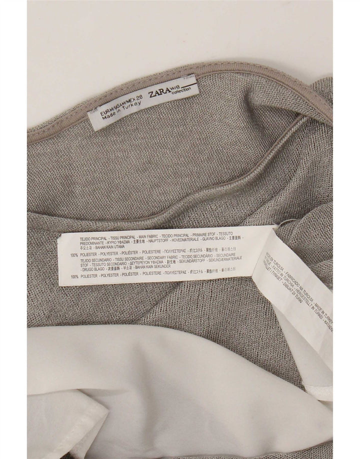 Zara Top tipo túnica extragrande con manga 3/4 para mujer, UK 44, color gris medio