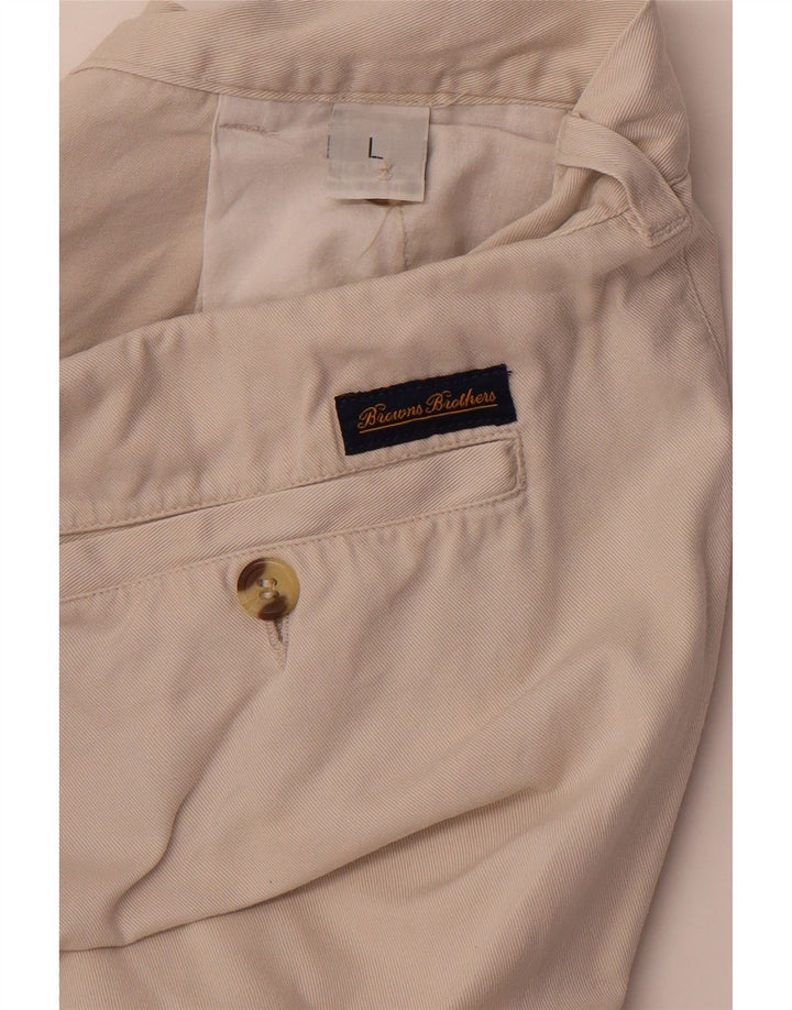 VINTAGE Mens Cargo Shorts Large W34  Beige Cotton