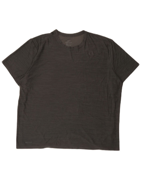 Nike Camiseta Dri Fit para hombre Top 2XL Poliéster moteado gris