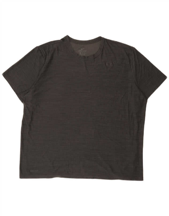 Nike Camiseta Dri Fit para hombre Top 2XL Poliéster moteado gris
