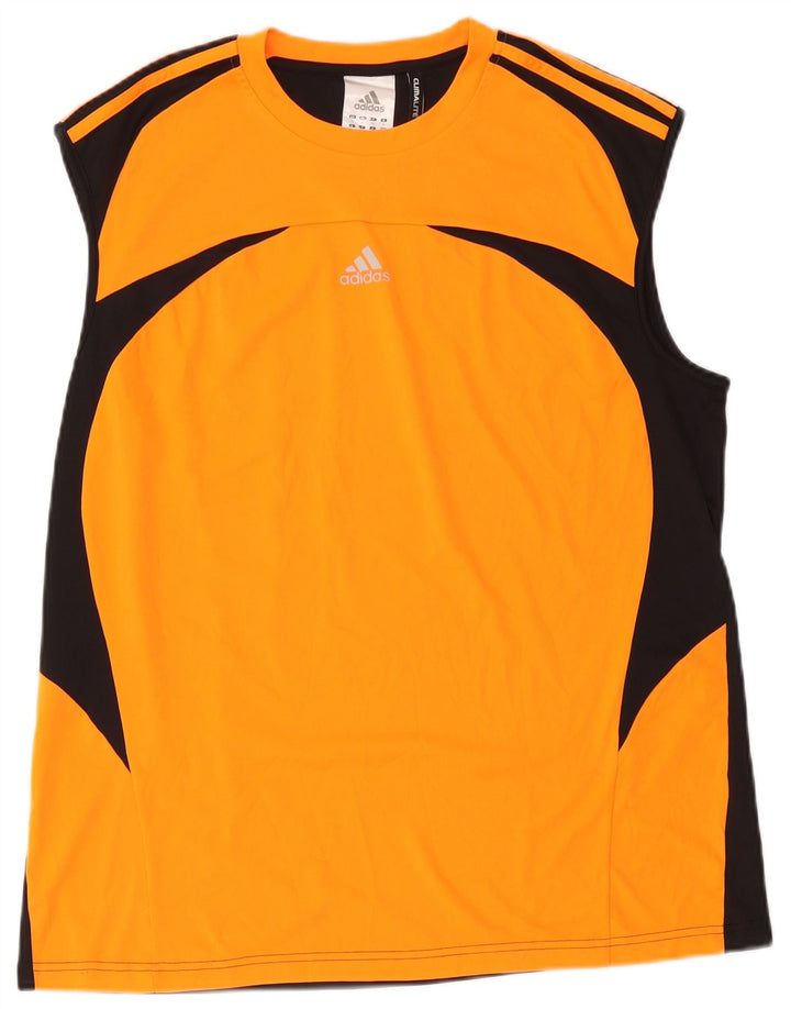 Adidas Hombre Climalite Chaleco Top XL Naranja Colorblock Poliéster