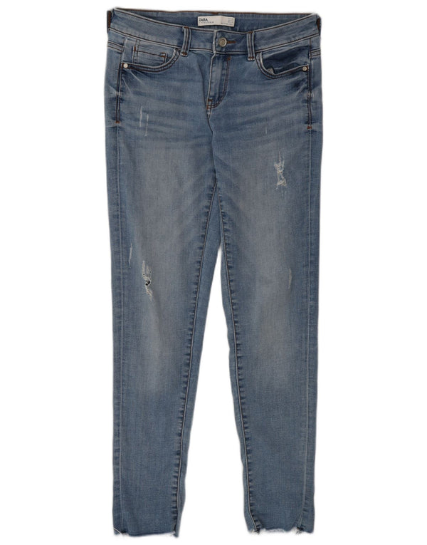Zara Jeans Slim Desgastados Mujer EU 36 XS W26 L29 Algodón Azul