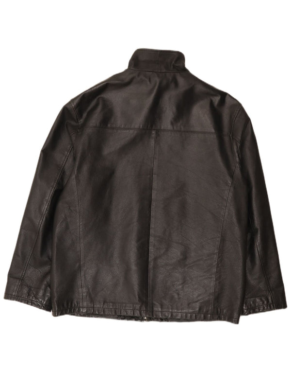 Angelo Litrico Chaqueta de cuero para hombre UK 38 Medium Black