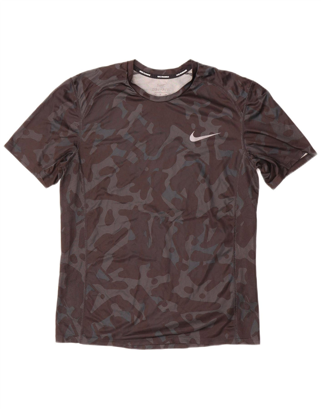 NIKE Mens Dri Fit T-Shirt Top Medium Black Camouflage