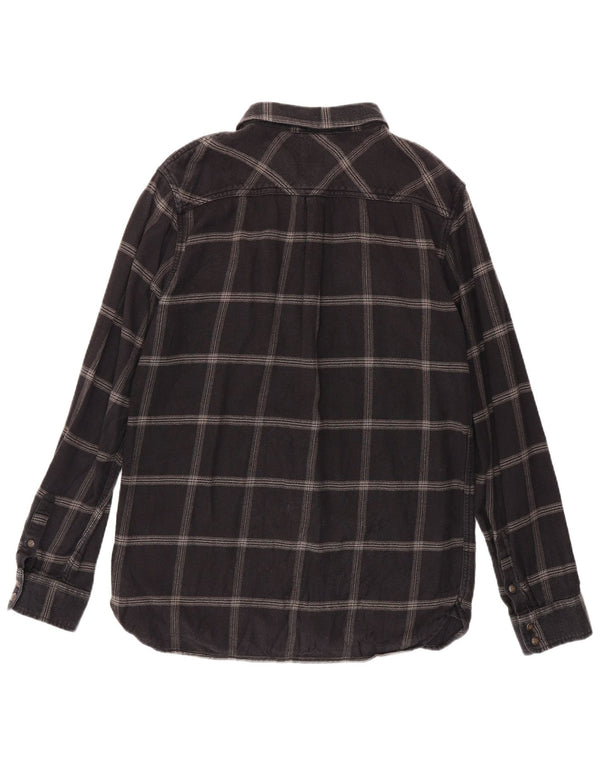 Camisa de franela de corte entallado XL de algodón a cuadros grises de Vans Hombre