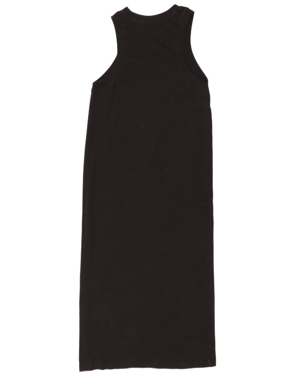 Zara Mujer Maxi Vestido Sin Mangas UK 44 Mediano Negro Algodón