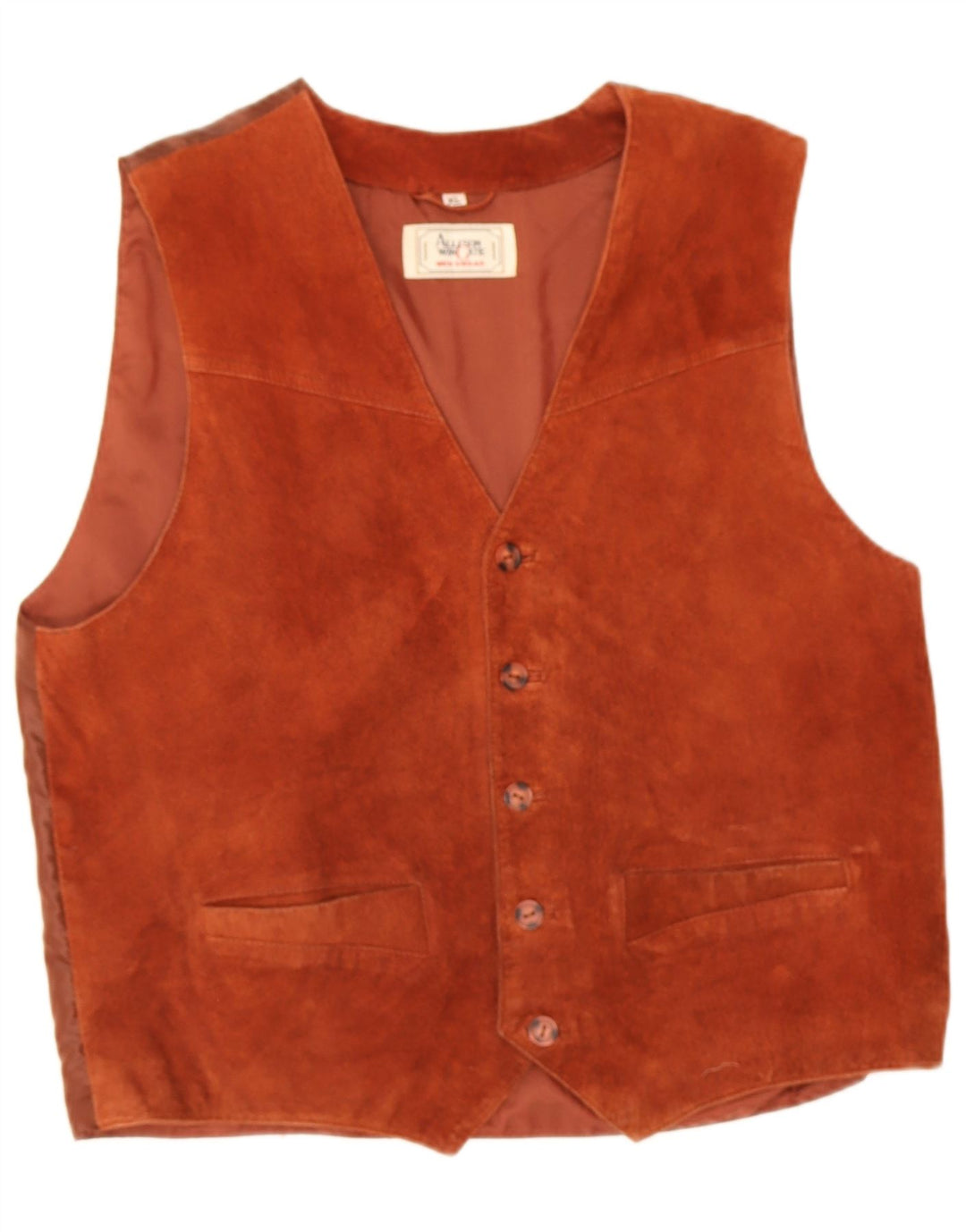 Allison Wingate Chaleco de ante para hombre XL Cuero marrón