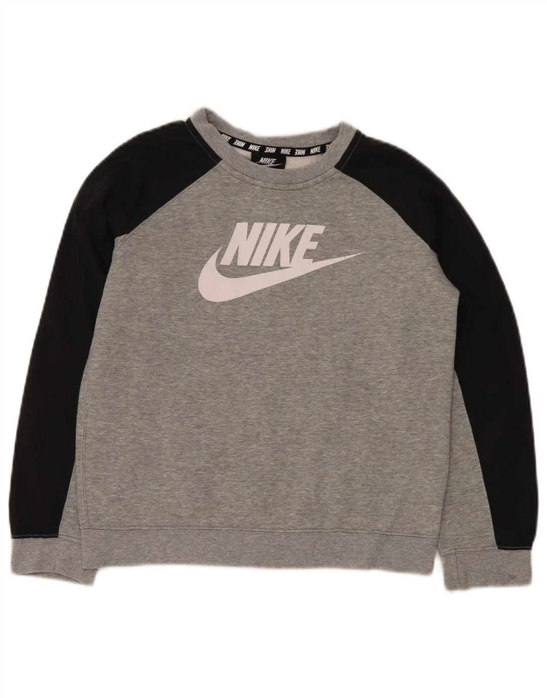 NIKE Sudadera estampada para niños 10-11 años Gris medio Colorblock
