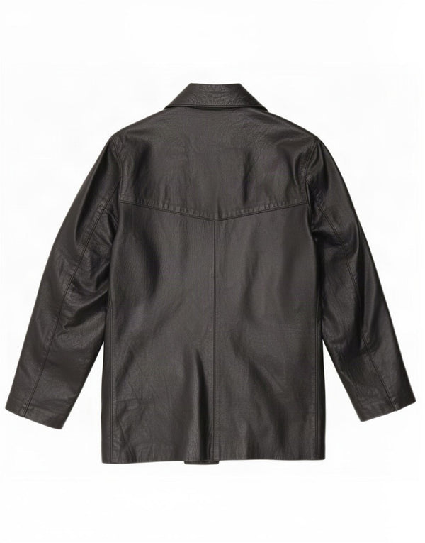 Vintage mujer chaqueta de cuero Reino Unido 16 grande negro