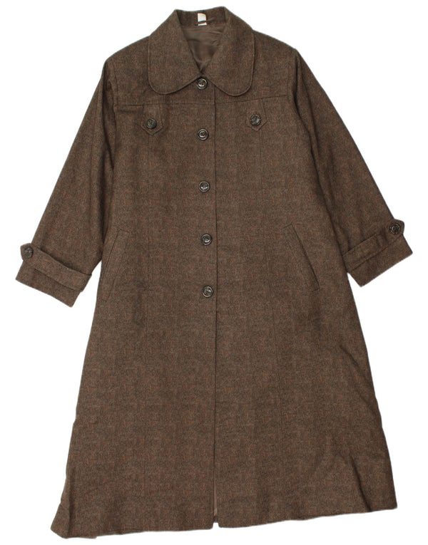 Vintage mujer abrigo Reino Unido 14 marrón medio