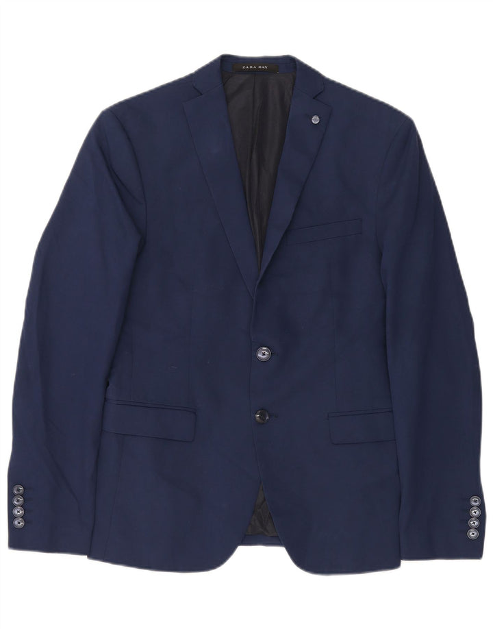Zara Chaqueta Blazer De 2 Botones Para Hombre EU 46 XL Viscosa Azul Marino