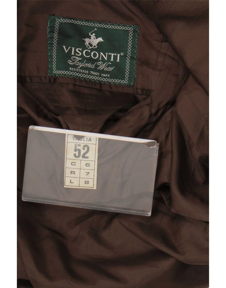 Visconti Chaqueta tipo blazer de 3 botones para hombre IT 52 XL Lana de cordero con pata de gallo marrón