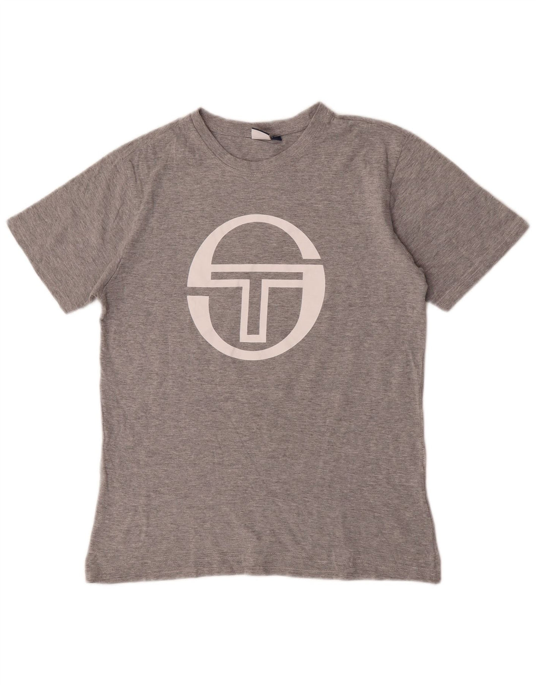 Sergio Tacchini Camiseta gráfica para hombre Top de algodón moteado gris medio