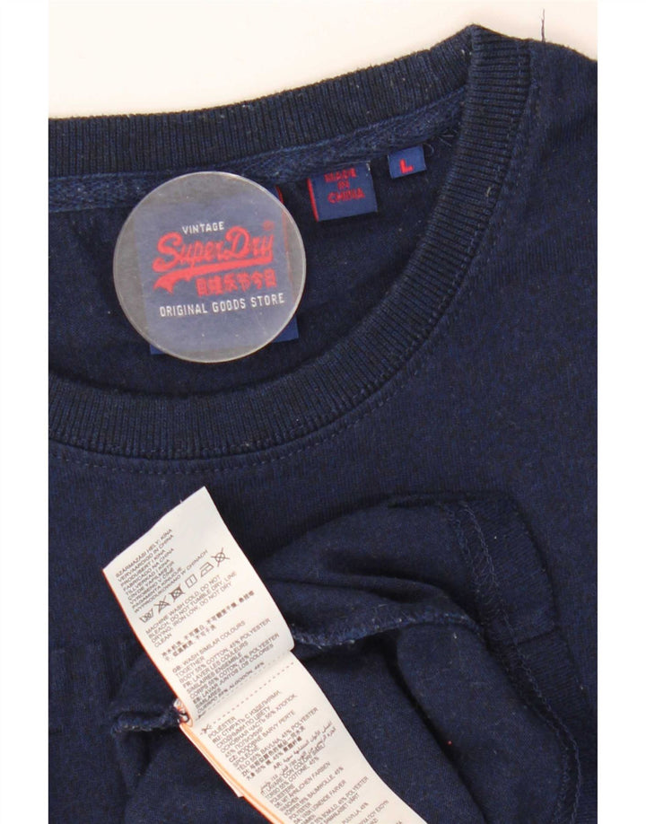 Superdry Camiseta gráfica para hombre Top grande de algodón azul marino
