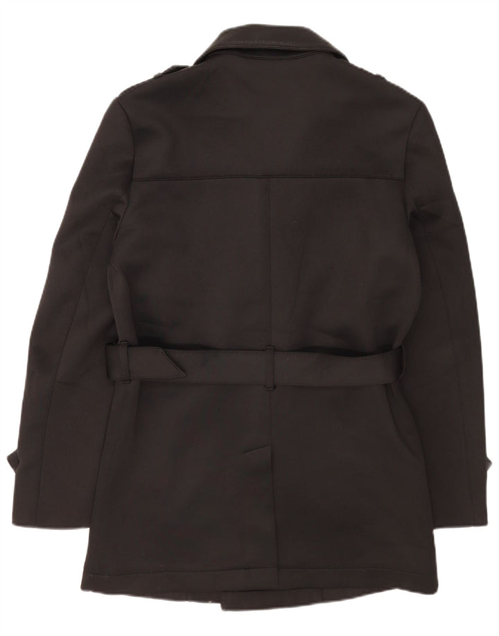 Zara Hombre Gabardina ES 38 Mediano Negro Poliéster