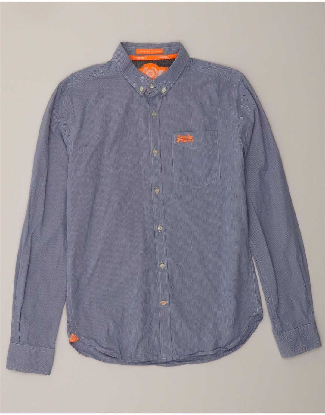 Camisa SUPERDRY Hombre Algodón Rayas Azul Medio