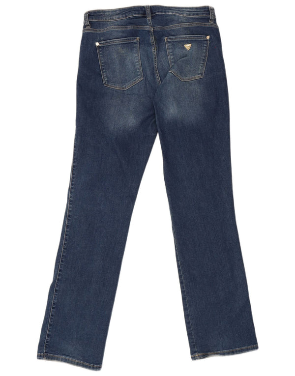 Guess Jeans Rectos De Tiro Medio Para Mujer W31 L31 Algodón Azul