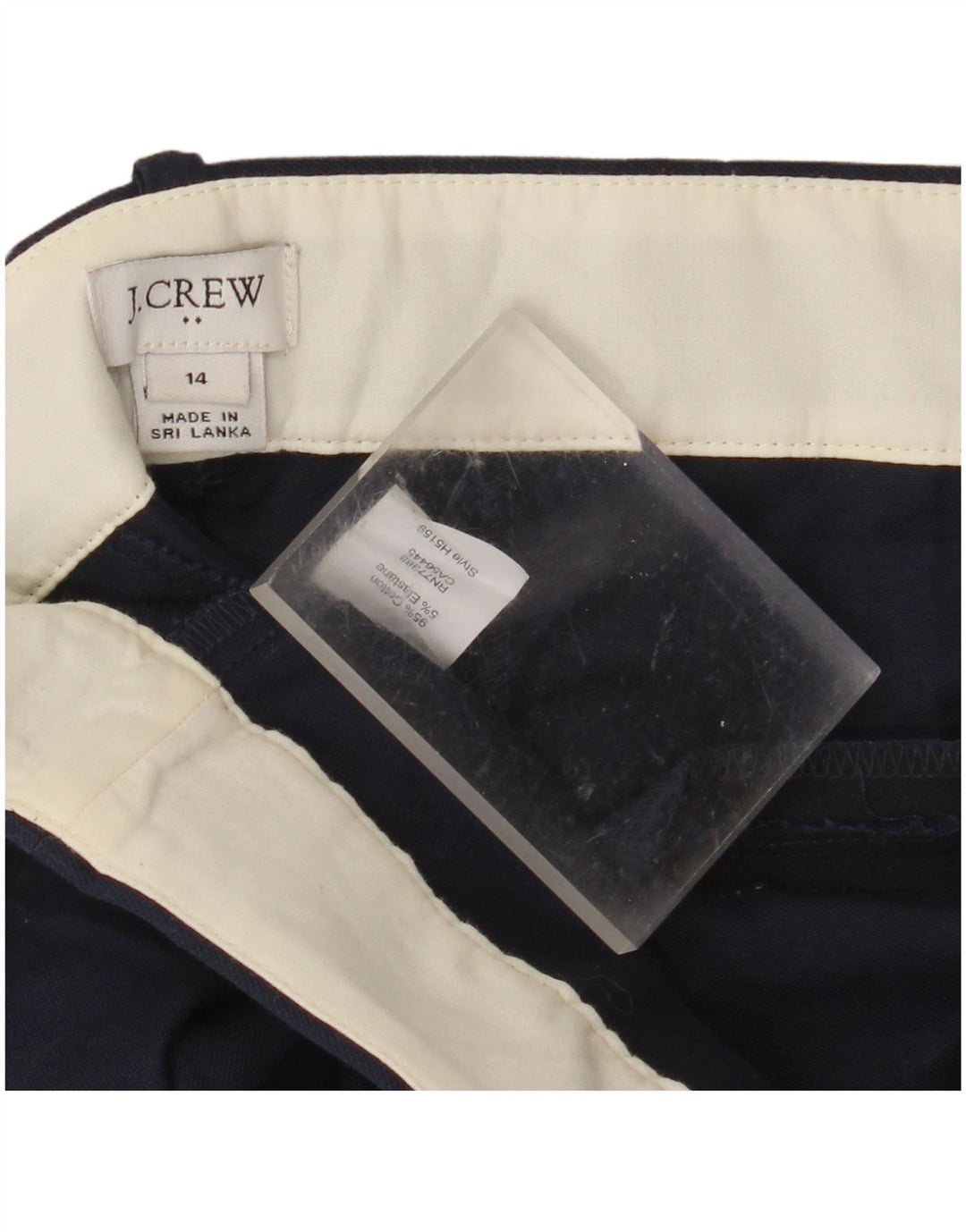 J. CREW Pantalones casuales ajustados para mujer US 14 XL W36 L28 Azul marino Algodón