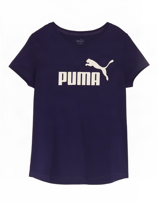 Puma Camiseta gráfica para mujer Top UK 12 Medium Azul marino Algodón