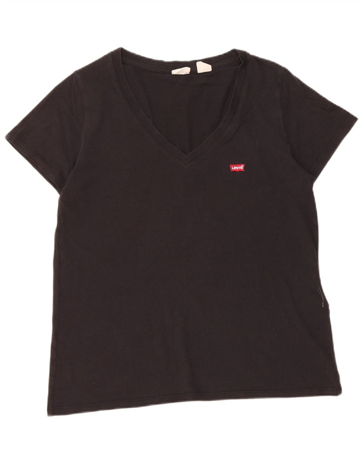 Levi's Camiseta para mujer Top UK 44 Medium Black Cotton