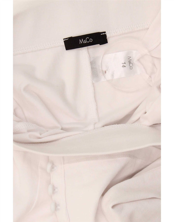 M&Co Leggings Capri para Mujer UK 44 Grande Algodón Blanco