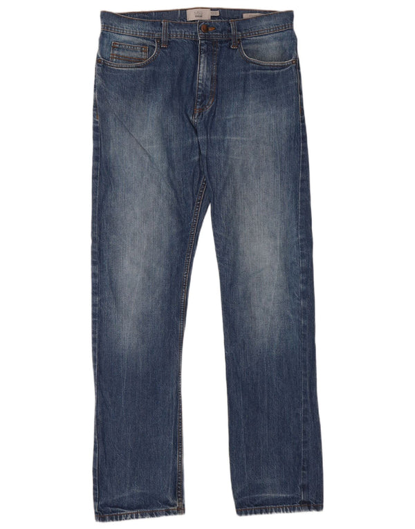 Marks & Spencer Vaqueros rectos de corte regular para hombre W32 L33 Algodón azul