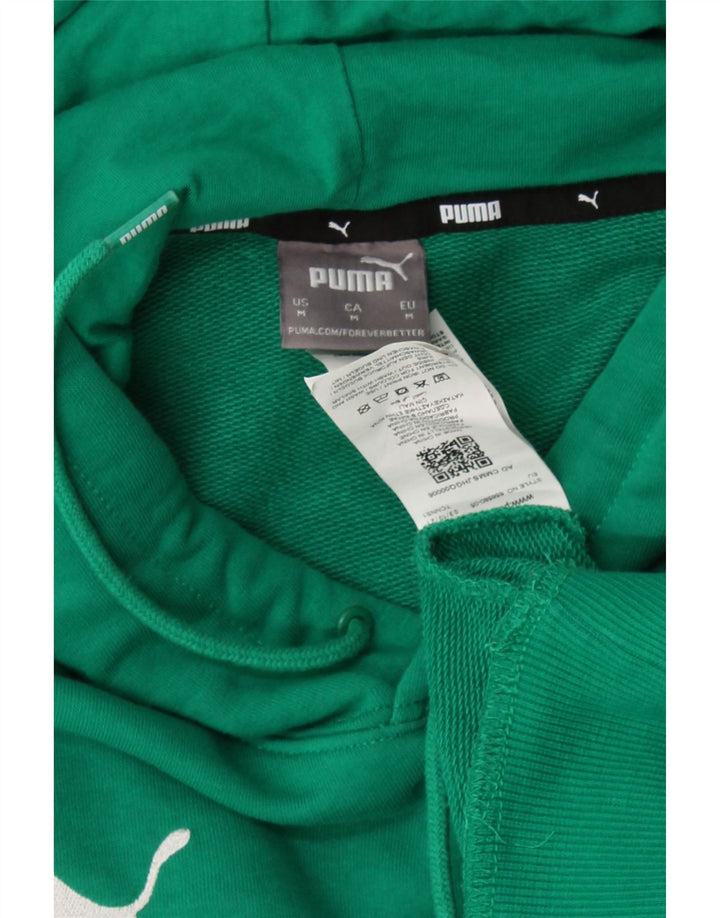 PUMA Mens Hoodie Jumper Medium Green Cotton Vintage Puma and Second-Hand Puma from Messina Hembry 