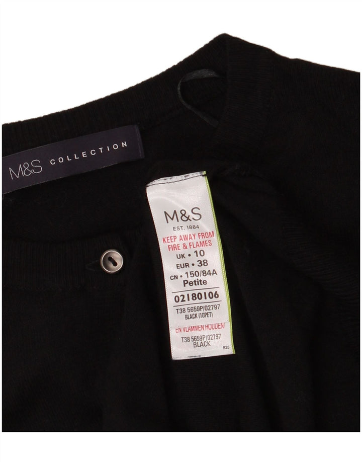 Marks & Spencer Suéter tipo cárdigan para mujer UK 10 Small Viscosa negra