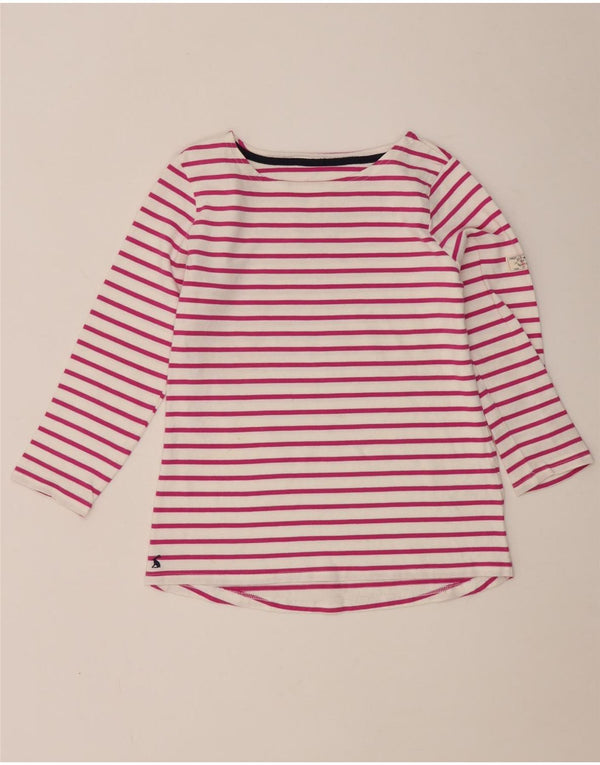 Joules Top Mujer Manga 3/4 UK 40 Pequeño Algodón A Rayas Rosa